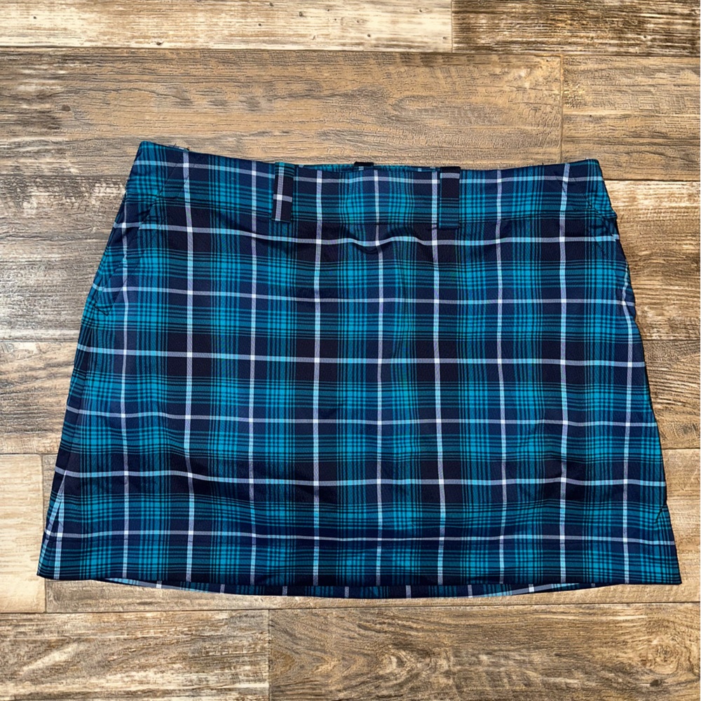 Nike dri-fit‎ women’s Skort blue plaid size 16